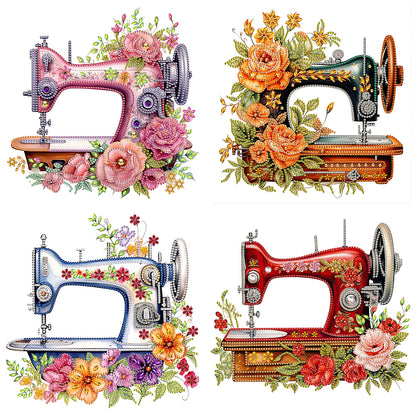 4Pcs Sewing Machine - Special Shaped Drill Diamond Painting 30*30CM
