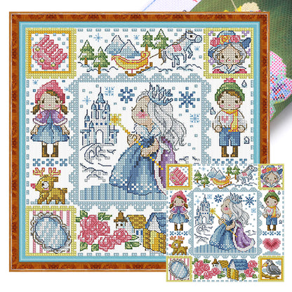 Princess Elsa - 14CT Stamped Cross Stitch 30*30CM(Fairy Brand)