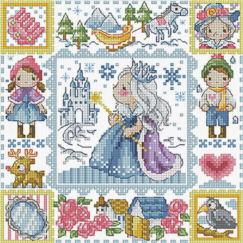 Princess Elsa - 14CT Stamped Cross Stitch 30*30CM(Fairy Brand)