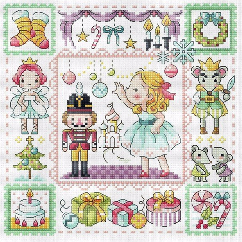 The Nutcracker - 14CT Stamped Cross Stitch 30*30CM(Fairy Brand)