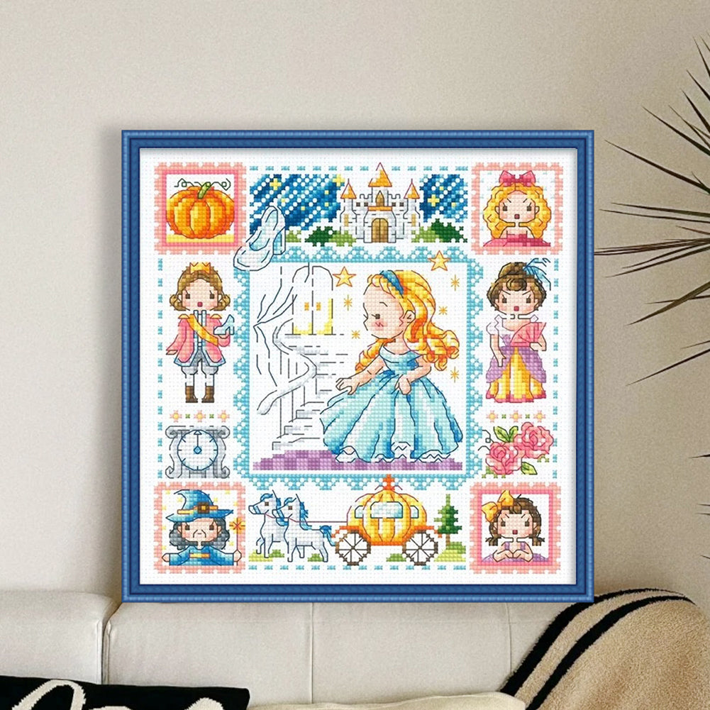 Cinderella - 14CT Stamped Cross Stitch 30*30CM(Fairy Brand)