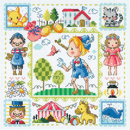 Pinocchio - 14CT Stamped Cross Stitch 30*30CM(Fairy Brand)