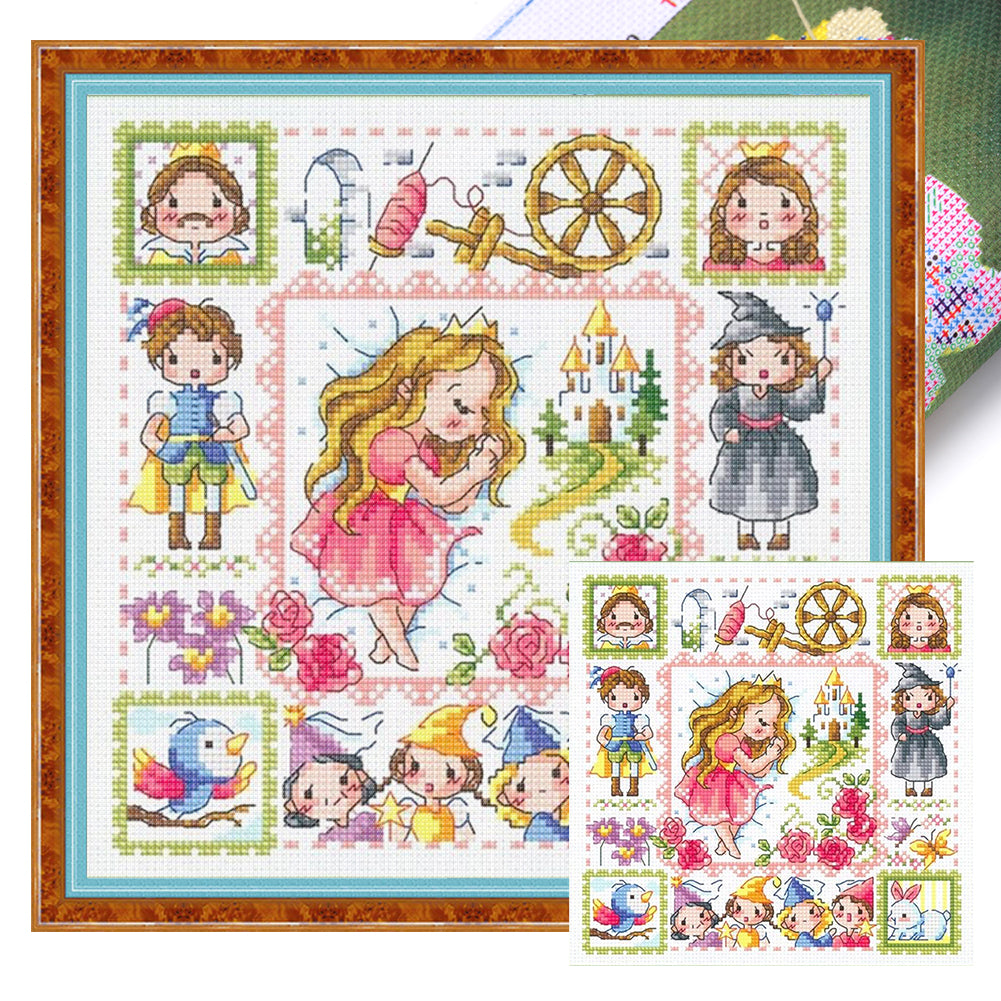 Sleeping Beauty - 14CT Stamped Cross Stitch 30*30CM(Fairy Brand)
