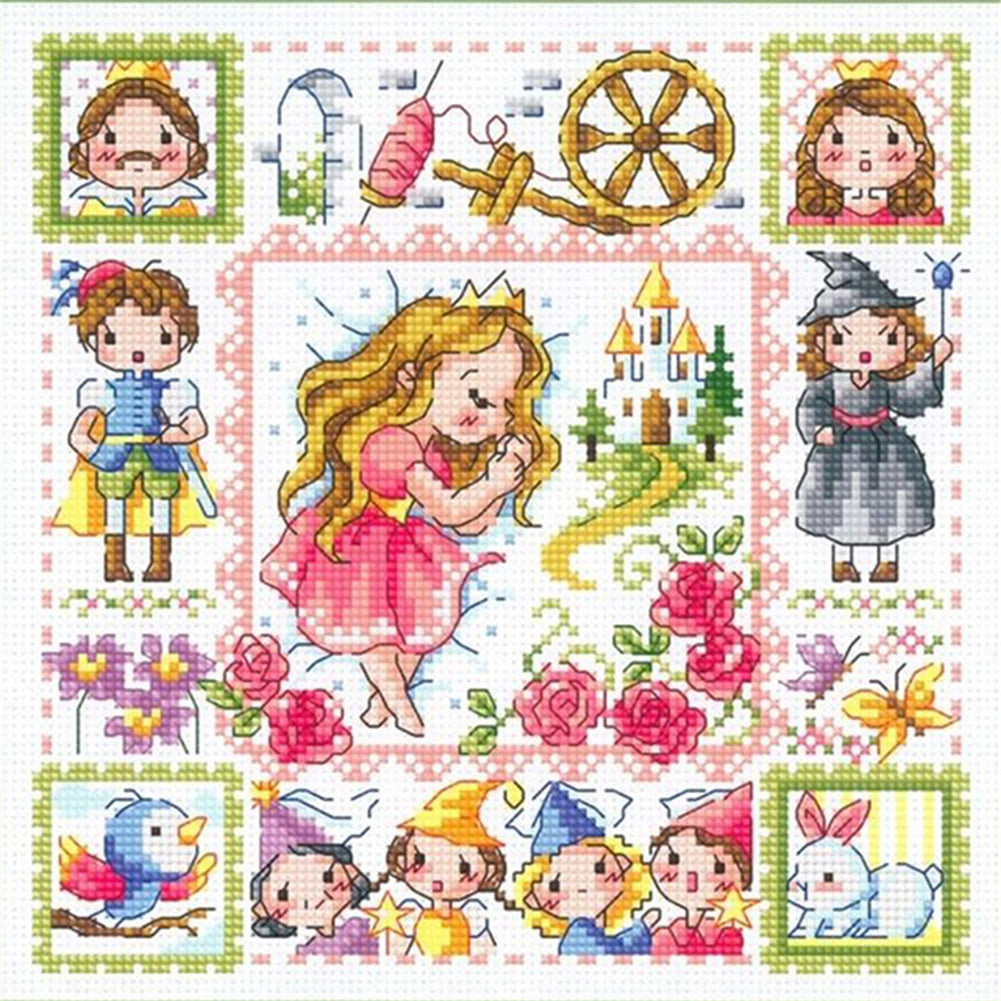 Sleeping Beauty - 14CT Stamped Cross Stitch 30*30CM(Fairy Brand)