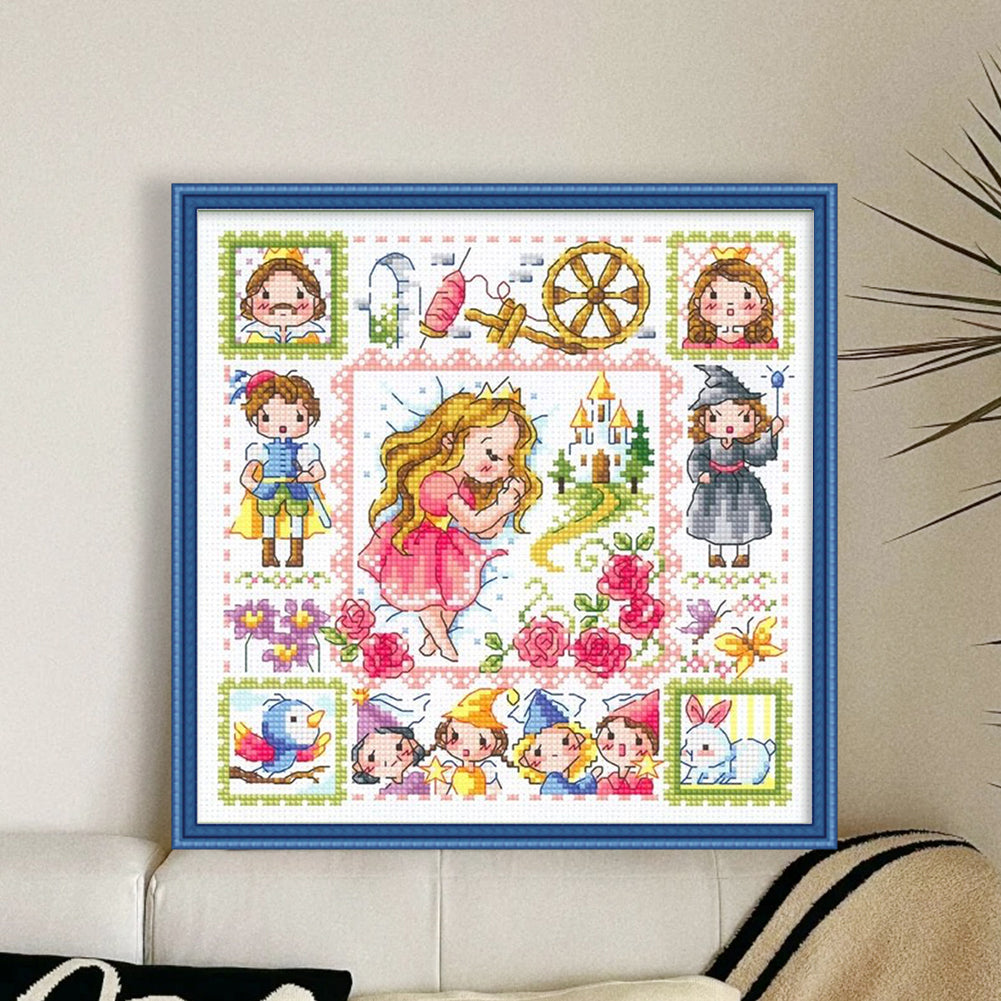 Sleeping Beauty - 14CT Stamped Cross Stitch 30*30CM(Fairy Brand)
