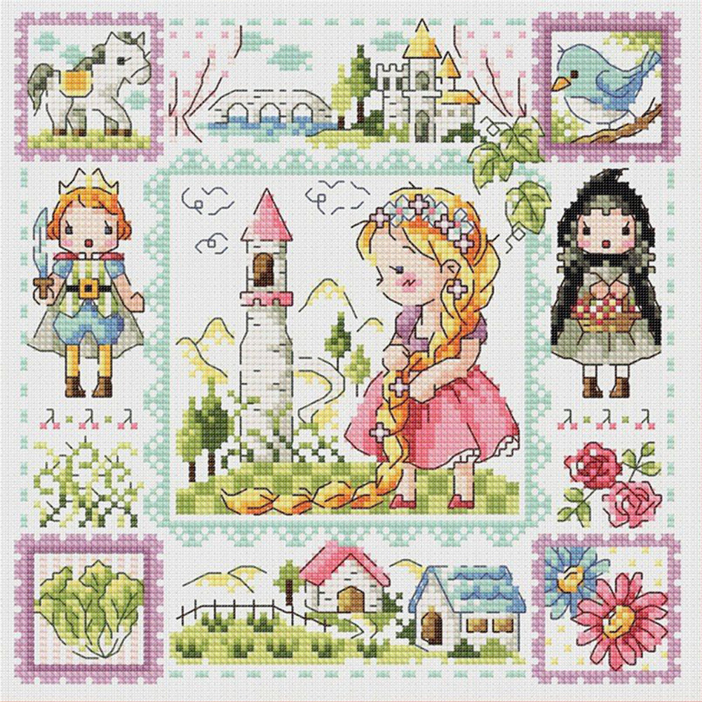 Rapunzel - 14CT Stamped Cross Stitch 30*30CM(Fairy Brand)