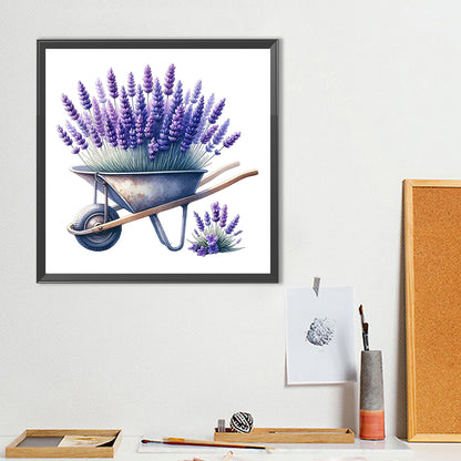 Lavender Cart - Full Round Drill Diamond Painting 30*30CM