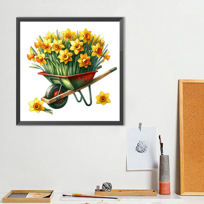 Daffodil Cart - Full Round Drill Diamond Painting 30*30CM