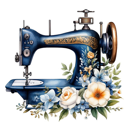 Sewing Machine And Flower - Full Round Drill Diamond Painting 40*40CM