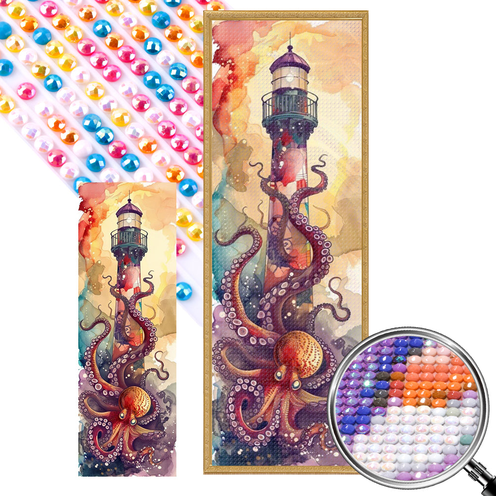 Octopus Lighthouse - Full AB Round Drill Diamond Painting 30*90CM