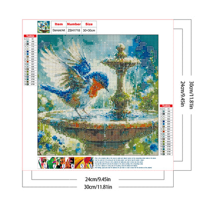 Blue Bird - Full Round Drill Diamond Painting 30*30CM