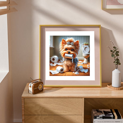 Toilet Paper Puppy - Full Round Drill Diamond Painting 30*30CM