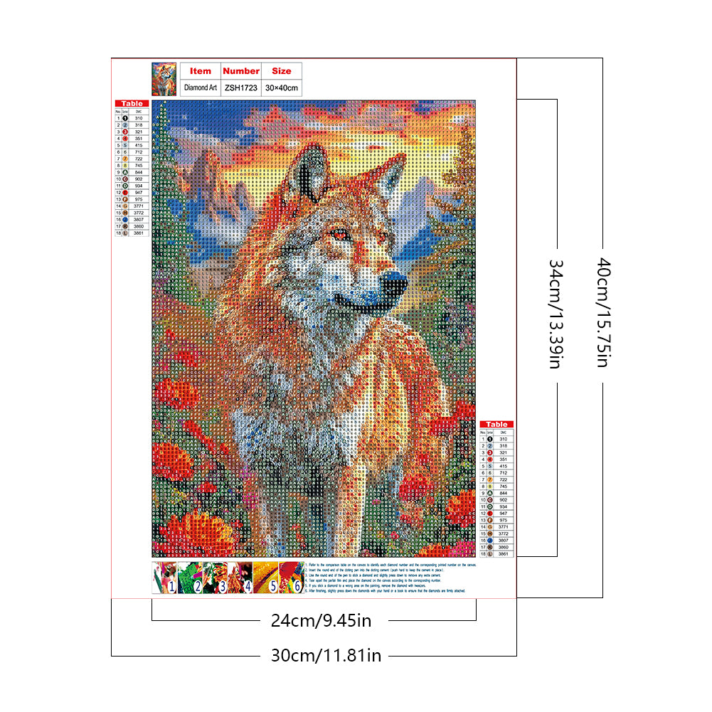 Wolf - Full Round Drill Diamond Painting 30*40CM