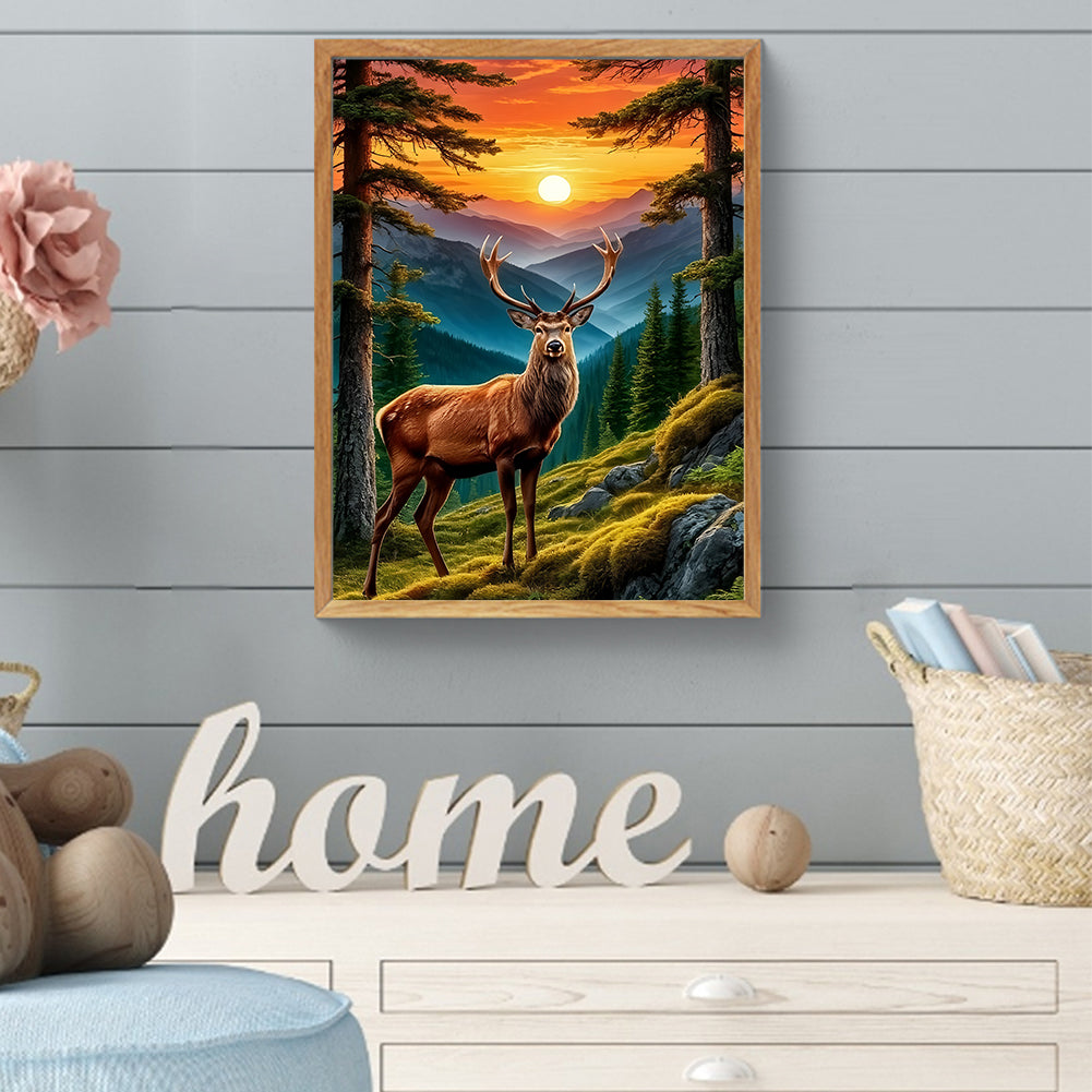 Deer - Full Round Drill Diamond Painting 30*40CM