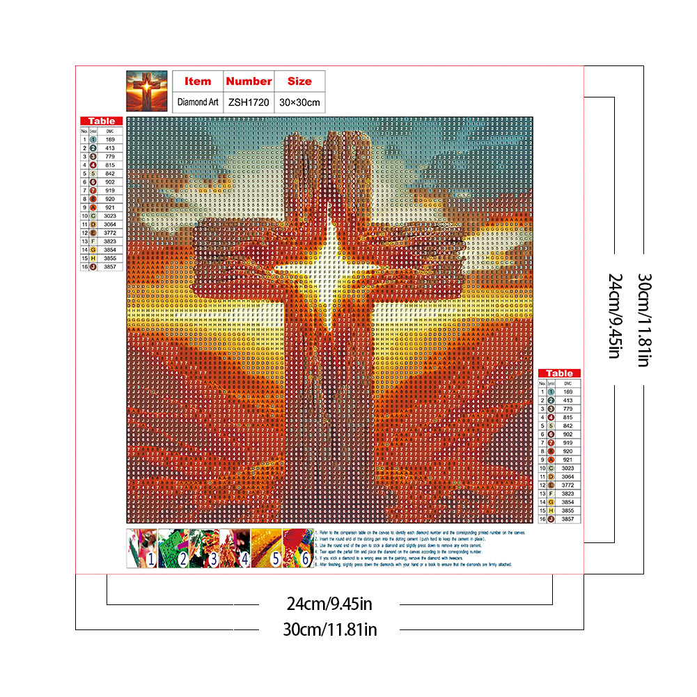 Cross - Full Round Drill Diamond Painting 30*30CM