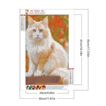 Cat - Full Round Drill Diamond Painting 30*45CM