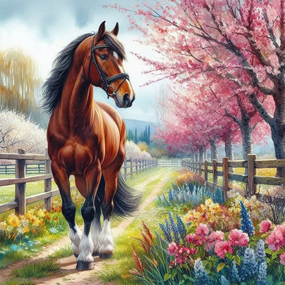 Horse - Full Round Drill Diamond Painting 40*40CM