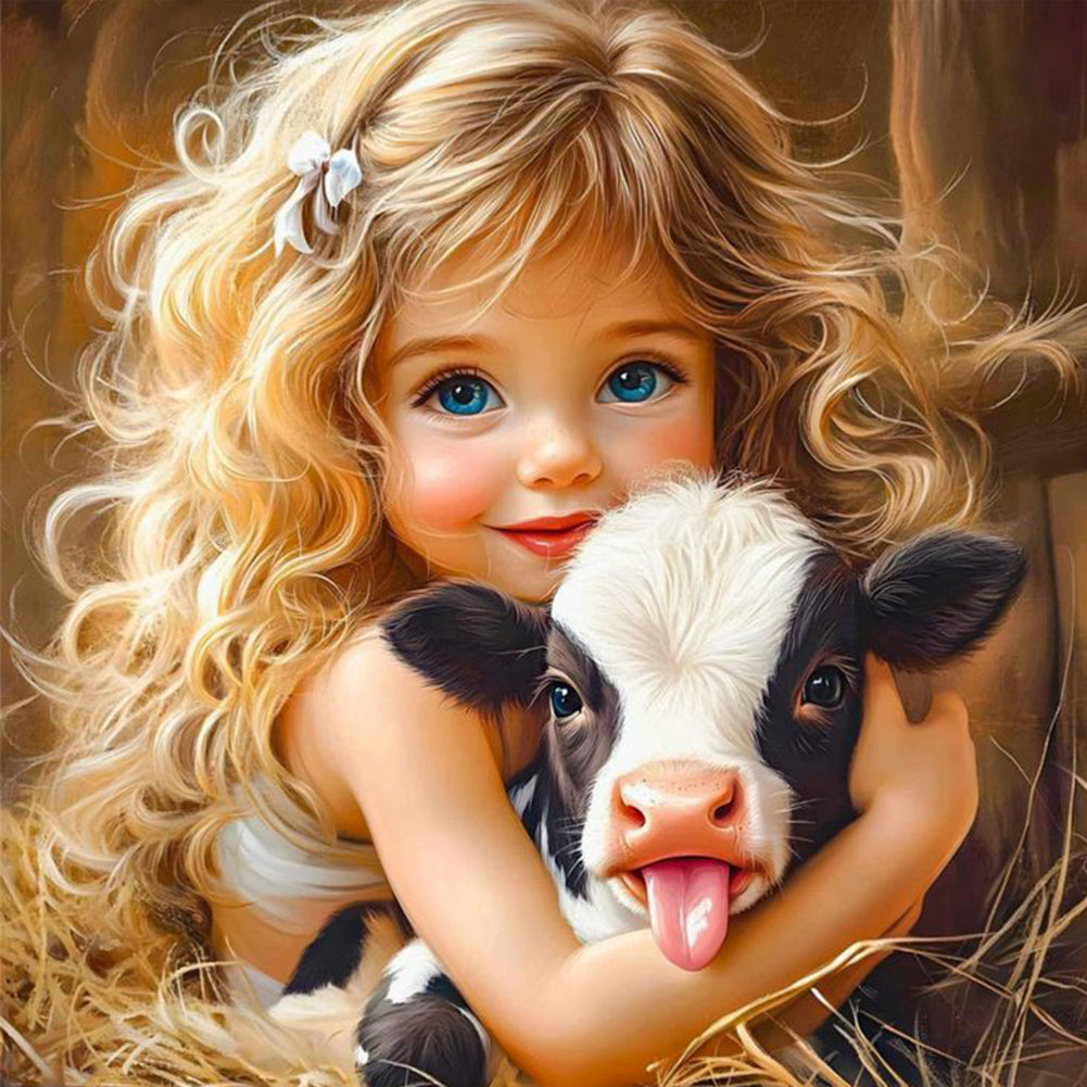 Cute Girl - Full Round Drill Diamond Painting 40*40CM