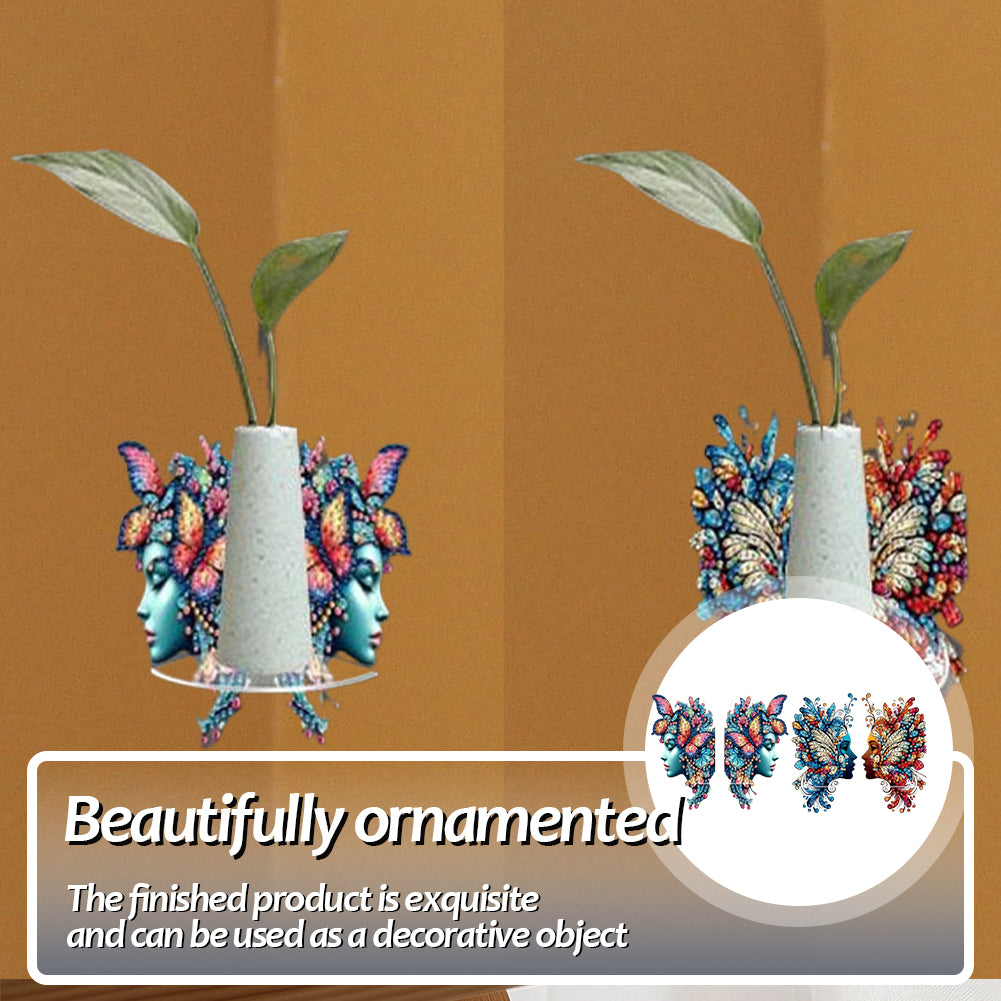 2pcs 2D Flat DIY Diamond Art Pendant Partial Drill Wall Decor for Home & Windows