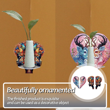 2pcs 2D Flat DIY Diamond Art Pendant Partial Drill Wall Decor for Home & Windows