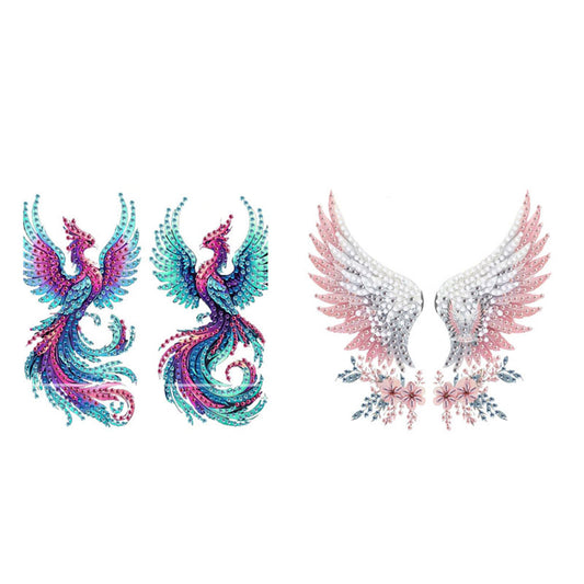 2pcs 2D Flat DIY Diamond Art Pendant Partial Drill Wall Decor for Home & Windows