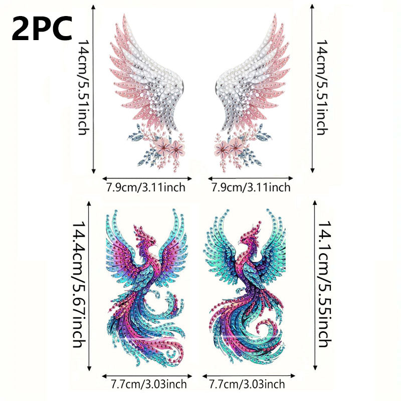 2pcs 2D Flat DIY Diamond Art Pendant Partial Drill Wall Decor for Home & Windows