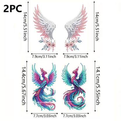 2pcs 2D Flat DIY Diamond Art Pendant Partial Drill Wall Decor for Home & Windows