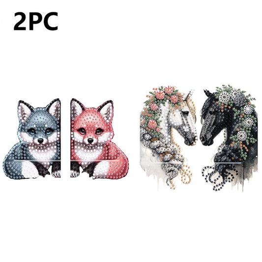 2pcs 2D Flat DIY Diamond Art Pendant Partial Drill Wall Decor for Home & Windows