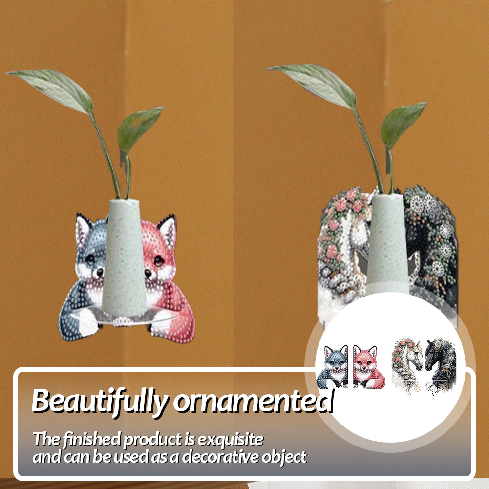 2pcs 2D Flat DIY Diamond Art Pendant Partial Drill Wall Decor for Home & Windows