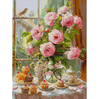 Vase - 11CT Stamped Cross Stitch 45*60CM