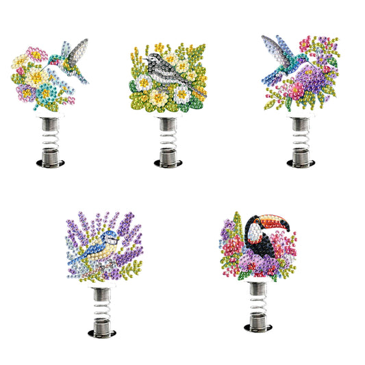 5PCS 2D Flat Animal Acrylic Decor Springs DIY Diamond Painting Shake Ornaments