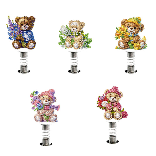 5PCS 2D Flat Animal Acrylic Decor Springs DIY Diamond Painting Shake Ornaments