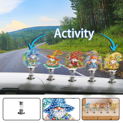 5PCS 2D Flat Animal Acrylic Decor Springs DIY Diamond Painting Shake Ornaments