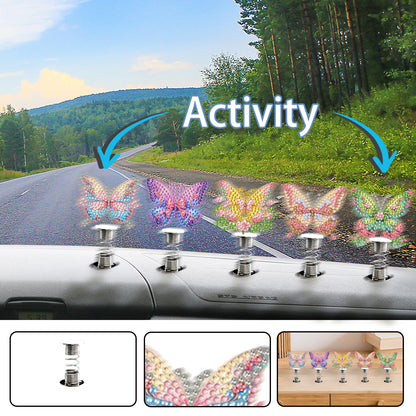 5PCS 2D Flat Animal Acrylic Decor Springs DIY Diamond Painting Shake Ornaments