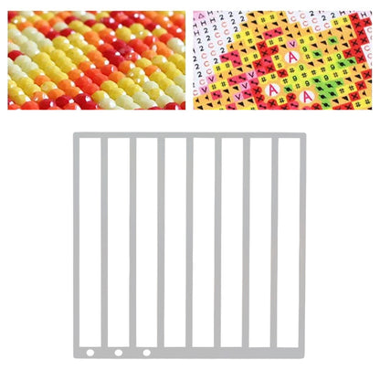Stainless Steel Diamond Painting Ruler DIY Diamond Painting Tools (3 Rows Round)