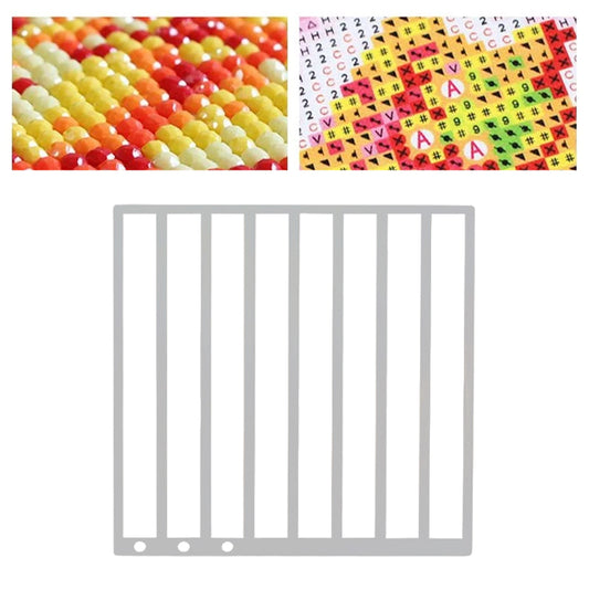 Stainless Steel Diamond Painting Ruler DIY Diamond Painting Tools (3 Rows Round)