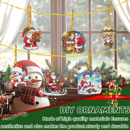 15pcs Xmas Theme 2D Flat DIY Hanging Diamond Art Kits Home Wall Decoration Craft