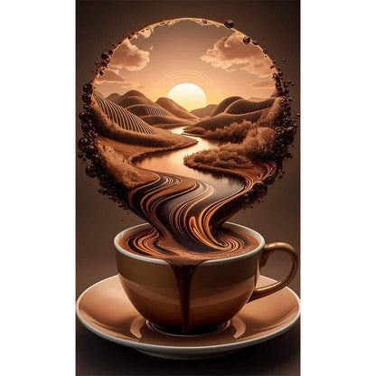 Coffee Painting - Full Round Drill Diamond Painting 30*50CM