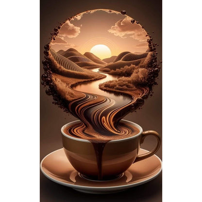 Coffee Painting - Full Round Drill Diamond Painting 30*50CM