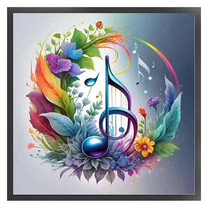 Colored Musical Notes - 11CT Stamped Cross Stitch 45*45CM