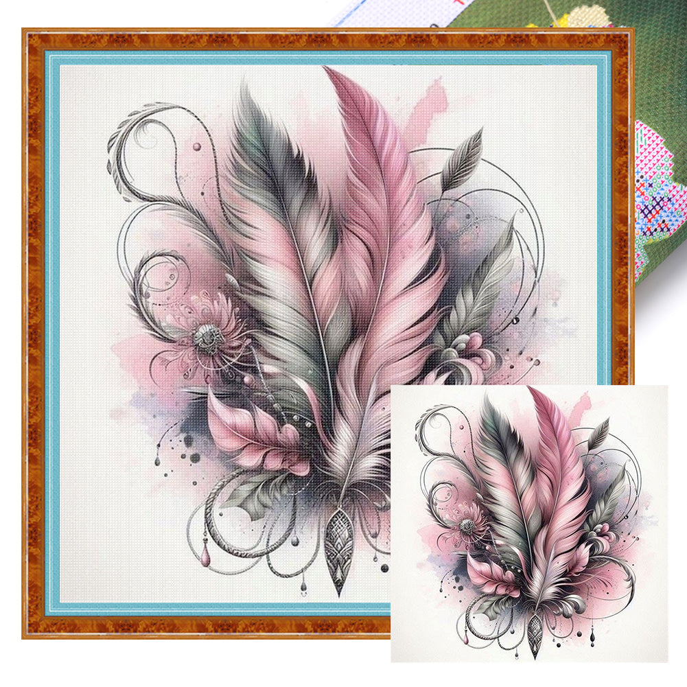 Feather - 11CT Stamped Cross Stitch 45*45CM