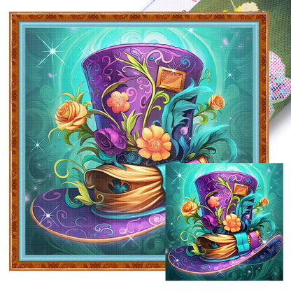 Flower Hat - 11CT Stamped Cross Stitch 45*45CM