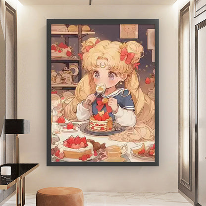 Dessert Moon Rabbit - 9CT Stamped Cross Stitch 65*80CM(Mona Lisa Brand)