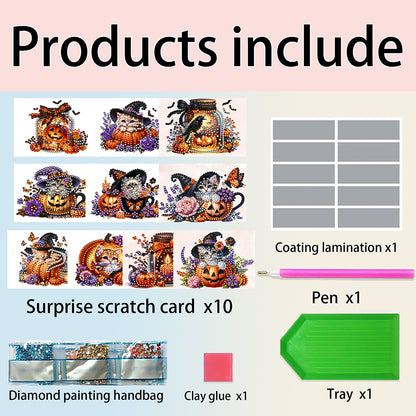 10pcs DIY Diamond Painting Crystal Scratch Card Rhinestone Party Event Gift Card