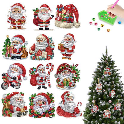 Xmas Theme 2D Flat DIY Diamond Christmas Tree Pendant Wall Door Decoration Craft