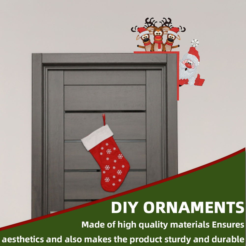 DIY Xmas Diamond Art Door Frame Decoration Door Corner Pendants for Feiend Gifts