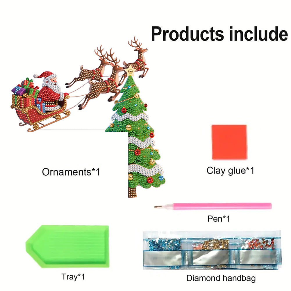 DIY Xmas Diamond Art Door Frame Decoration Door Corner Pendants for Feiend Gifts