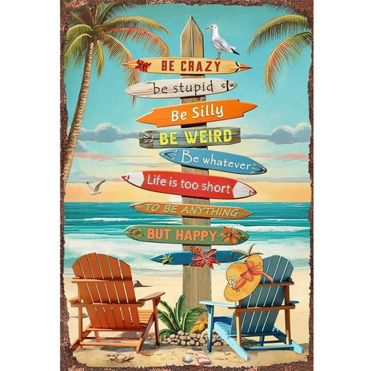 Beach Sign - 11CT Stamped Cross Stitch 40*60CM