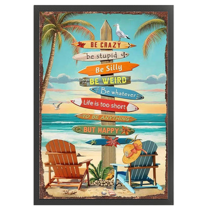Beach Sign - 11CT Stamped Cross Stitch 40*60CM