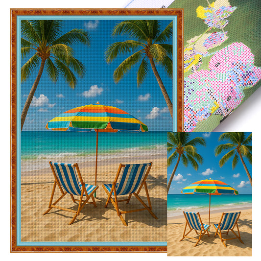 Beach Scenery - 11CT Stamped Cross Stitch 40*60CM
